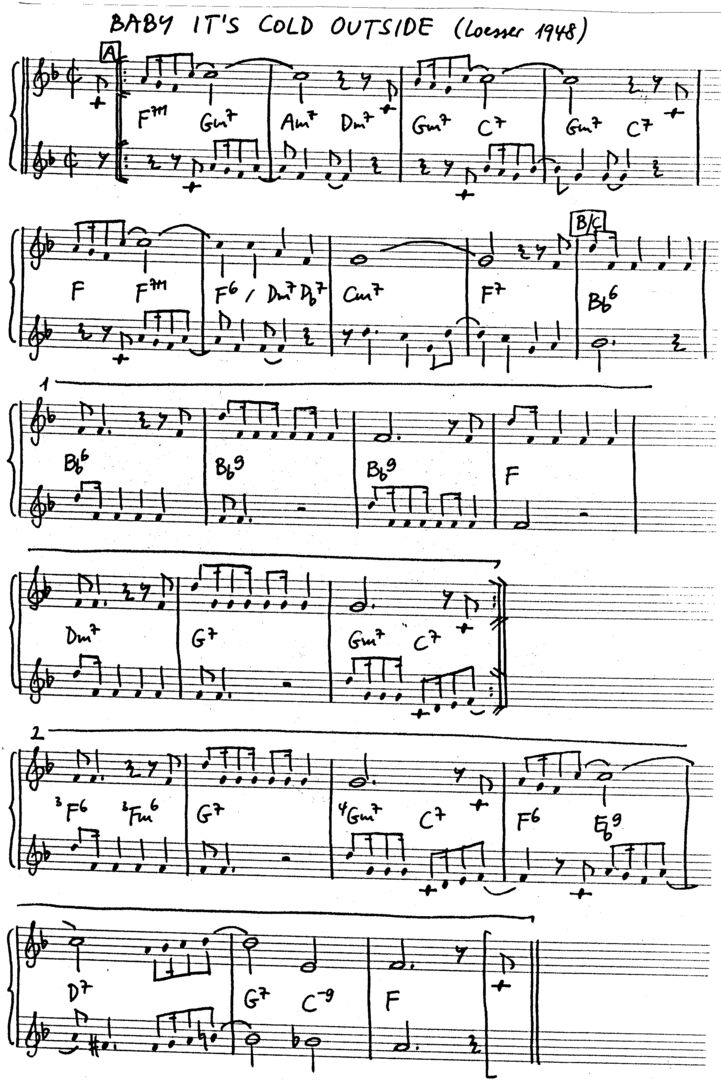 baby it's cold outside leadsheet – book us for your next 20s or gatsby event